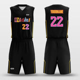 black yellow basketball jersey kit