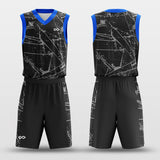 blue and black basketball jersey set
