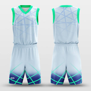 blue and green basketball jersey set