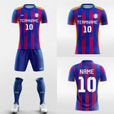 blue and red soccer jersey kit