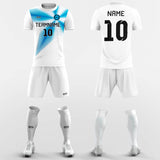 blue and white soccer jersey kit