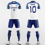 blue and white soccer jersey set