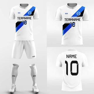 blue and white soccer jersey