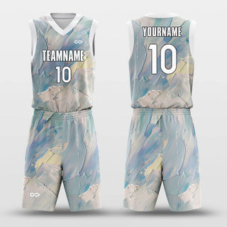 blue custom basketball jersey kit