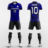 blue custom short sleeve soccer jersey