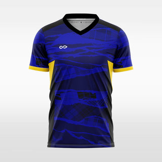 blue custom soccer jersey for men sublimation