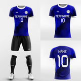   blue custom soccer jersey kit
