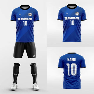 blue custom soccer jersey kit