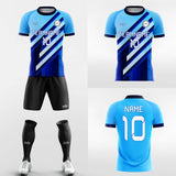 blue custom soccer jersey kit