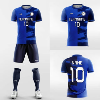 blue custom soccer jersey kit