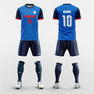 blue custom soccer jerseys kit 