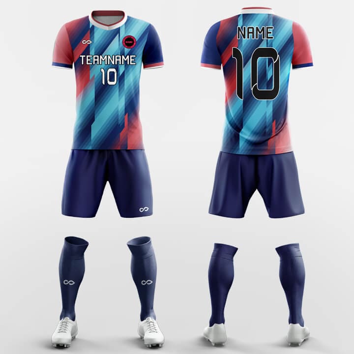 blue fire soccer jersey kit