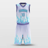 blue flame custom basketball jersey