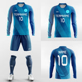 blue future lines long sleeve soccer jersey set