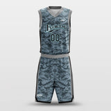 blue grey basketball jersey set