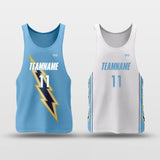 Blue Lightning - Customized Reversible Basketball Jersey Top Quick Dry
