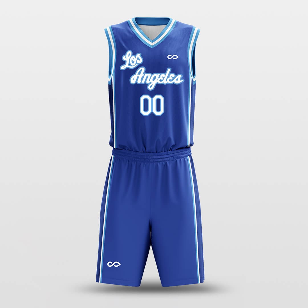 Parallel White Blue - Customized Basketball Jersey Set Design-XTeamwear