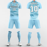 Cool Marble Stripe - Custom Soccer Jerseys Kit Blue Design
