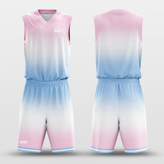 blue pink basketball jersey set