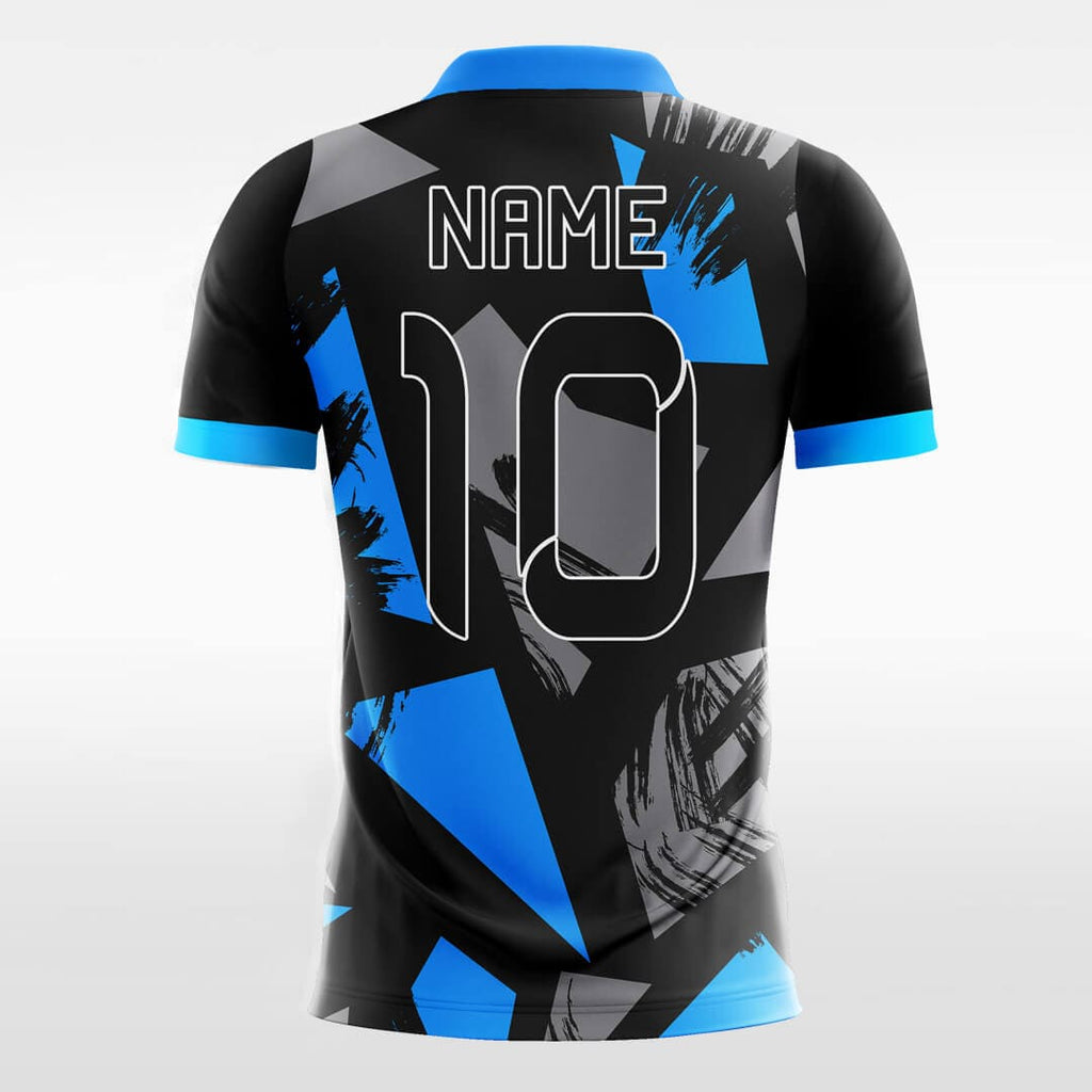 blue short sleeve custom soccer jersey