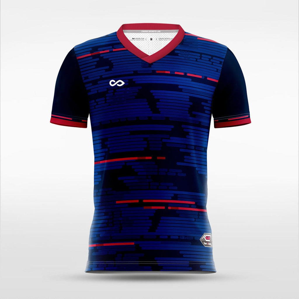 Navy Blue Stripe - Women Custom Soccer Jerseys Design V-neck-XTeamwear