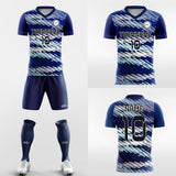 blue striped soccer jersey kit