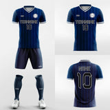 blue stripes soccer jersey kit