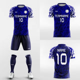 blue sublimated soccer jersey kit