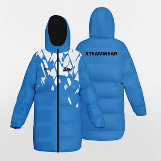    blue white winter coat