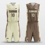 brown custom basketball jersey kit