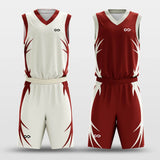 brown red custom basketball jersey set