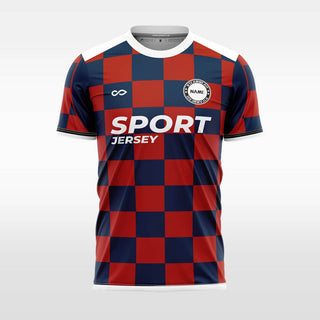 checkerboard custom soccer jersey for men sublimation