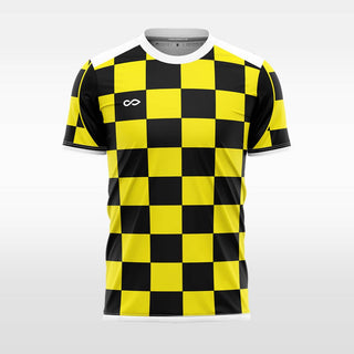 checkerboard soccer jersey for men sublimation