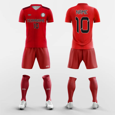 cherry red custom soccer jerseys kit