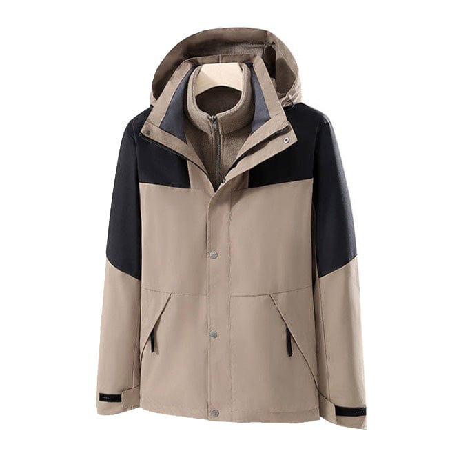 Cikers Sports 外厂采购 Brown / S Cedar - Winter Custom Windproof 3 in 1Windbreaker Jacket-QH23899