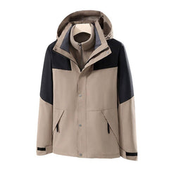 Cikers Sports 外厂采购 Brown / S Cedar - Winter Custom Windproof 3 in 1Windbreaker Jacket-QH23899