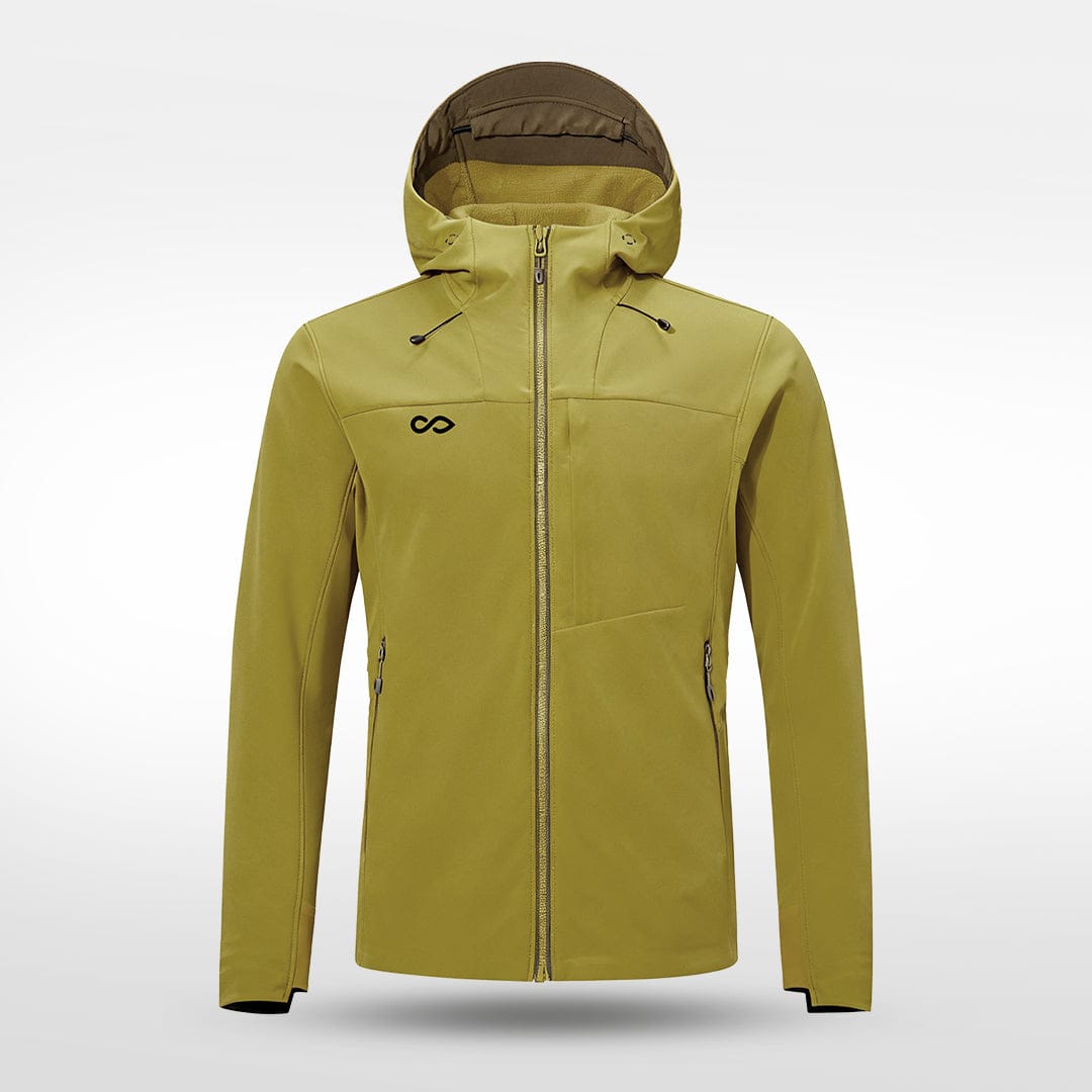 Cikers Sports 外厂采购 Khaki yellow / M Custom Unisex Winter Custom-Composite fleece softshell jacket