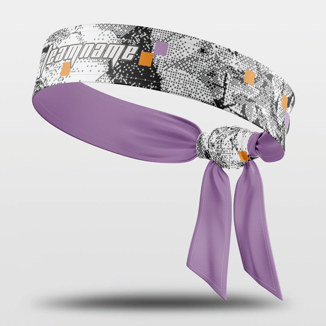 Cikers Sports 非黑五 Purple / Free Pixel Flower - Customized Sports Sweat-Wicking Tie Headband