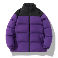 Cikers Sports 外厂采购 Purple / M Custom Unisex Winter Colorblock Puffer Cotton Coat- LC2358
