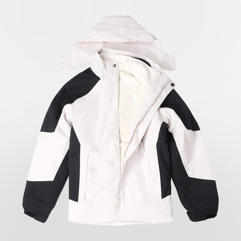Cikers Sports 外厂采购 White / L / Male Custom Winter Outdoor Jacket 3-in-1 Removable Waterproof-QH1818