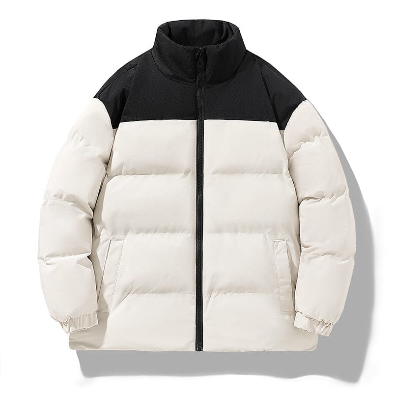 Cikers Sports 外厂采购 White / M Custom Unisex Winter Colorblock Puffer Cotton Coat- LC2358