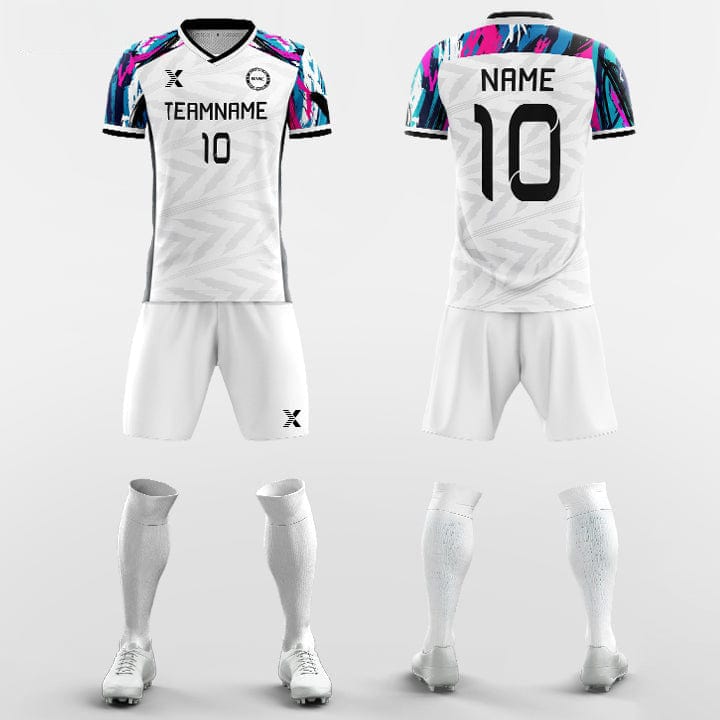 Cikers Sports 非黑五 White / S Herringbone - Men's Custom Soccer Kits Short Sleeve