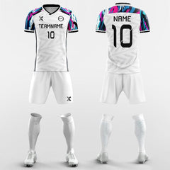 Cikers Sports 非黑五 White / S Herringbone - Men's Custom Soccer Kits Short Sleeve