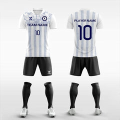 Cikers Sports 非黑五 White / S Striped Panel - Custom Sublimation Soccer Kits Short Sleeve