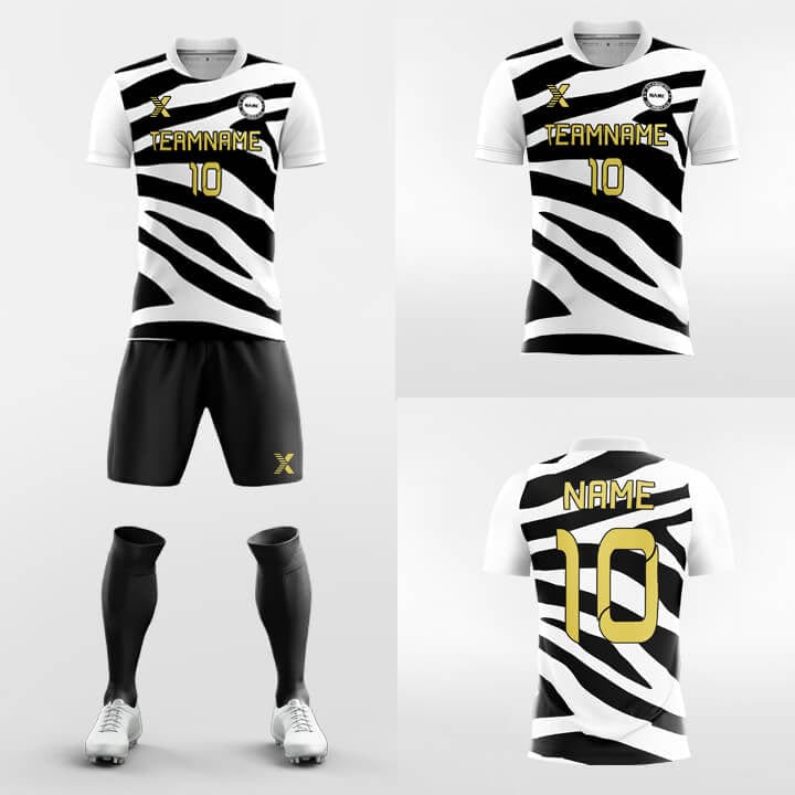 Cikers Sports 非黑五 Zebra Stripe - Custom Sublimation Print Soccer Kits Short Sleeve