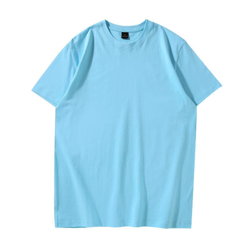 Cikers Sports Basics Sky Blue / S Custom unisex 200GSM 100% Cotton Crew Neck T-Shirt-LC0028