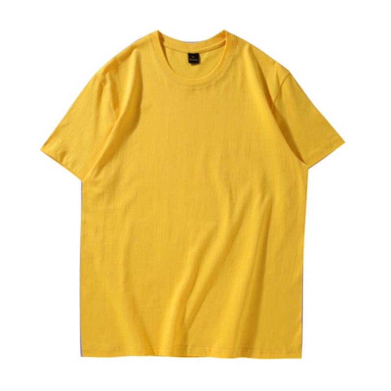 Cikers Sports Basics Yellow / S Custom unisex 200GSM 100% Cotton Crew Neck T-Shirt-LC0028