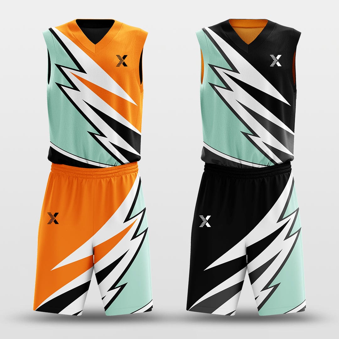 Cikers Sports Basketball Jersey Black&Orange / S Windstorm - Customized Reversible Sublimated Basketball Set
