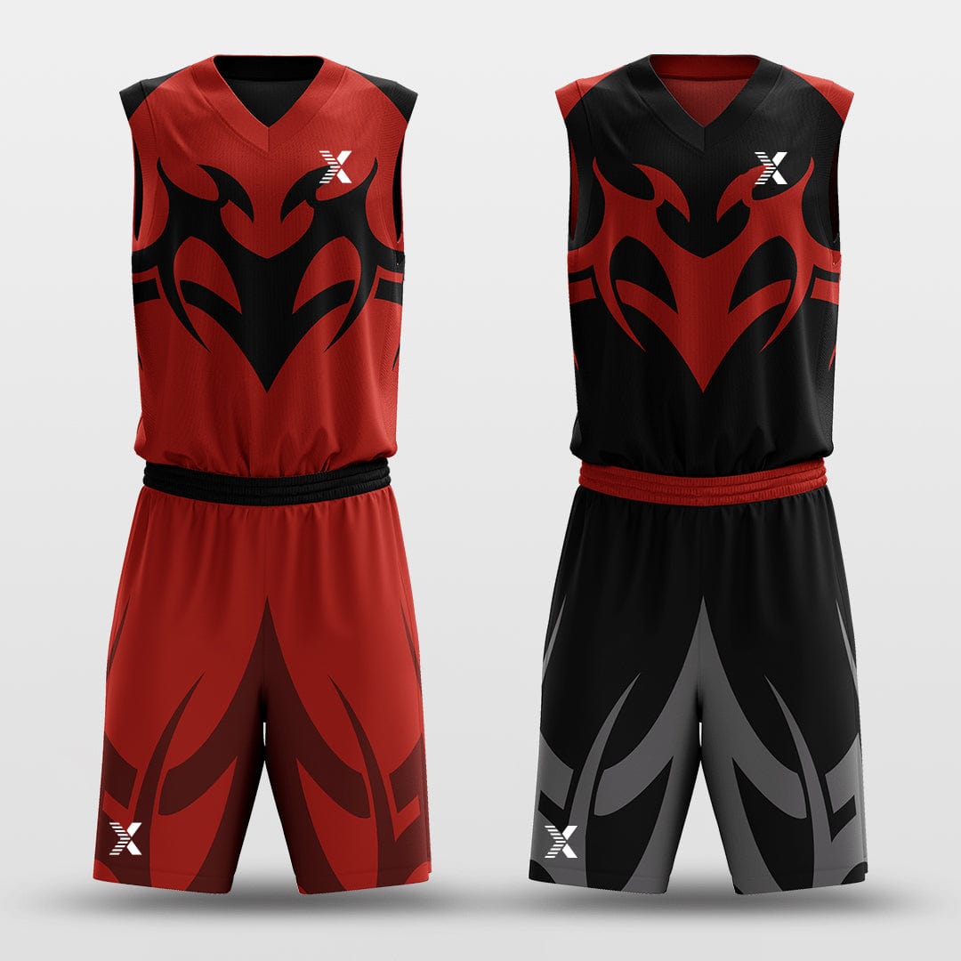 Cikers Sports Basketball Jersey Black&Red / S Baron - Customized Reversible Sublimated Basketball Set