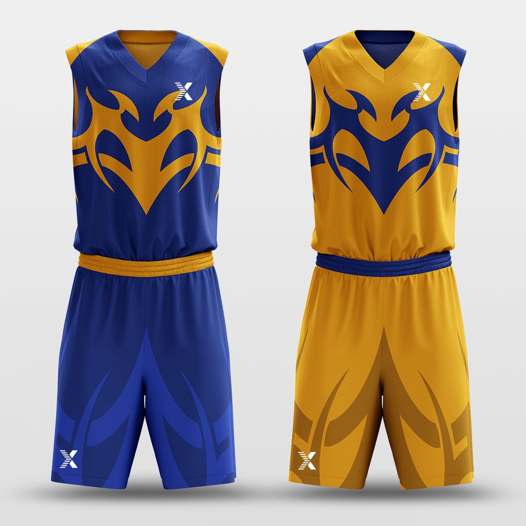 Cikers Sports Basketball Jersey Blue&Yellow / S Baron - Customized Reversible Sublimated Basketball Set